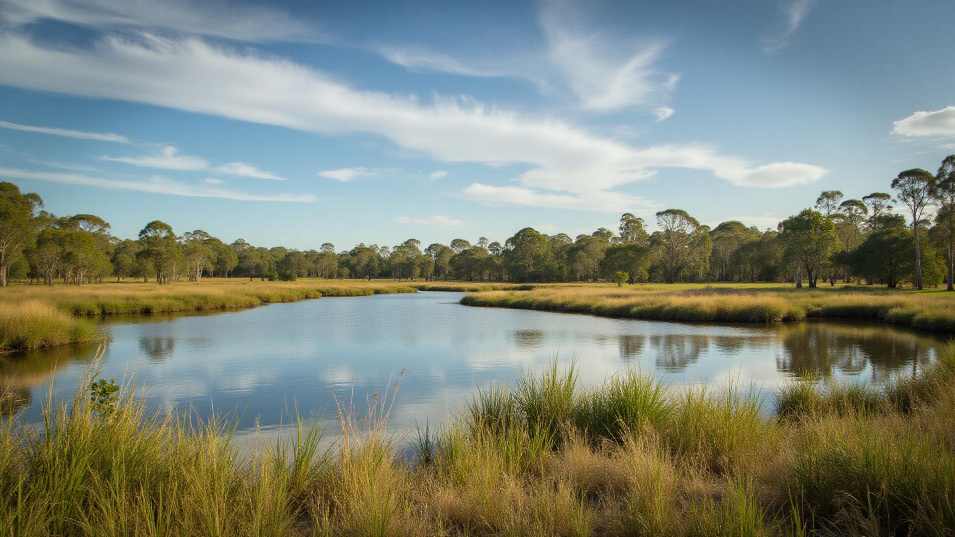 Caliguel Lagoon near Tara - natural wetland and bird sanctuary